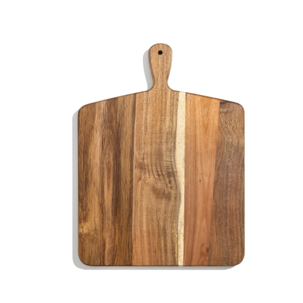 Acacia Wood Cutting Board and Chopping Board with Handle for Meat, Cheese Board
